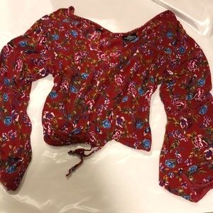 Angie Multicolor Flowy Crop Top